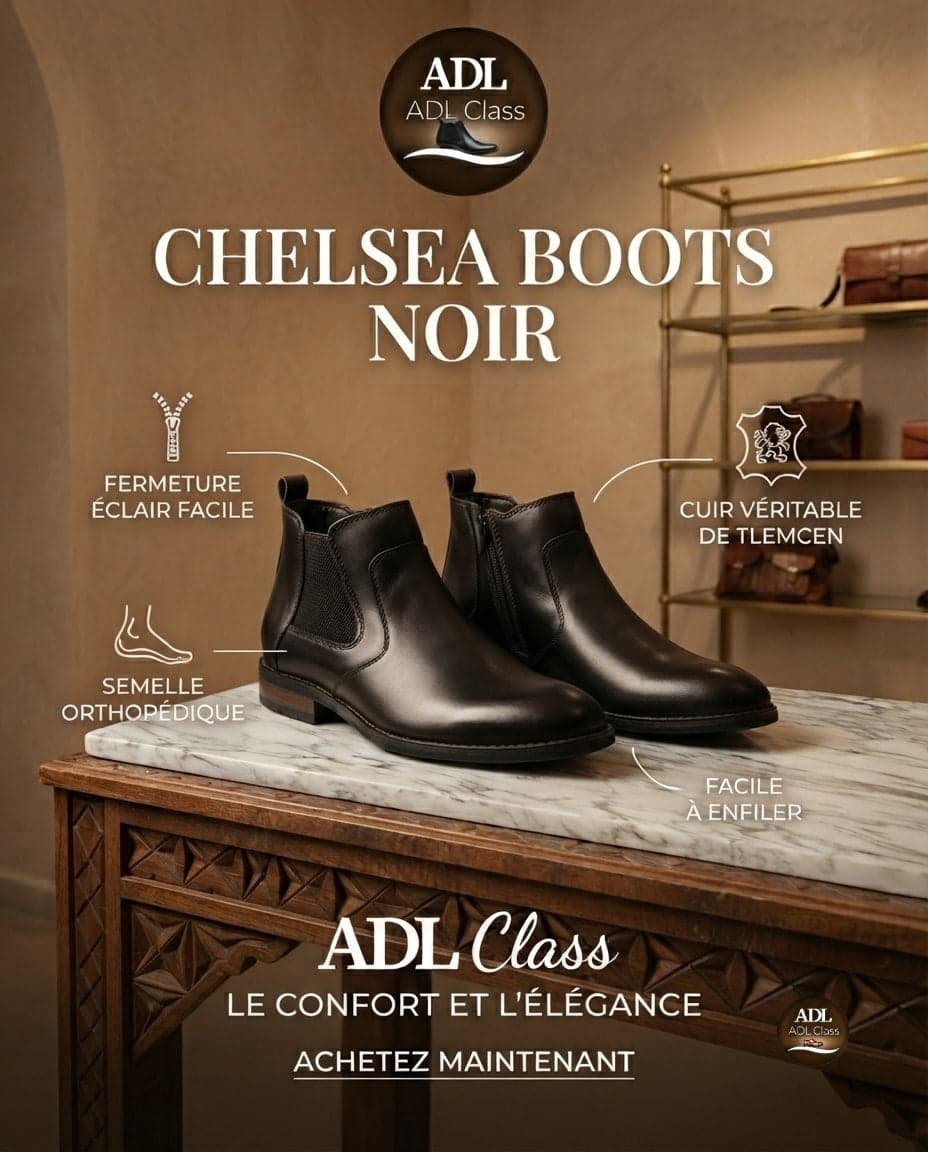 Chelsea Boots en Cuir Véritable de tlemcen